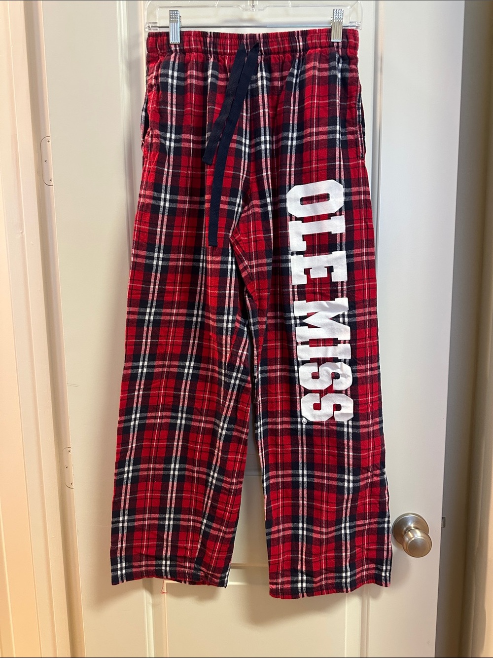 boxercraft Red Plaid Ole Miss Lounge Pajama Pants with Navy Drawstring